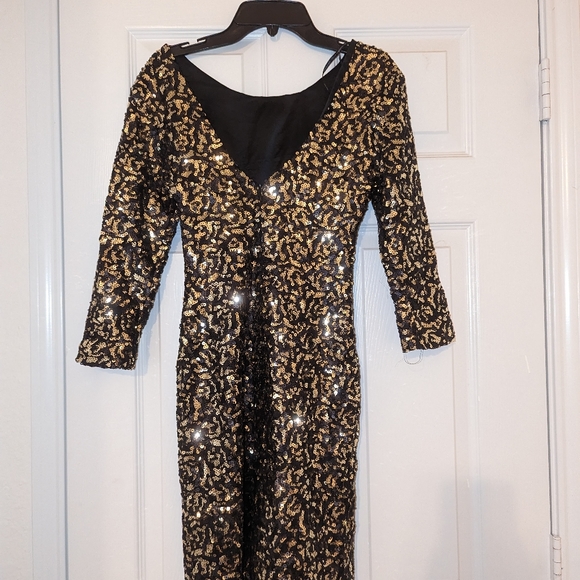 Black and Gold Sequin Dress - Picture 2 of 6